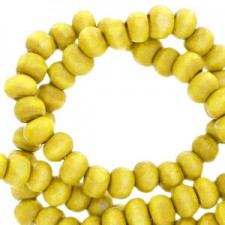Wooden beads round 6mm Lemon yellow